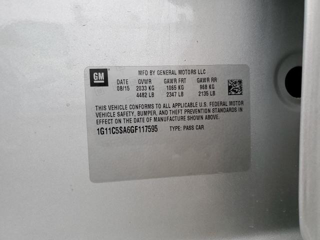 1G11C5SA6GF117595 - 2016 CHEVROLET MALIBU LIM LT 黑色 照片 12