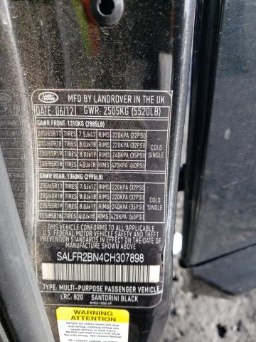 SALFR2BN4CH307898 - 2012 LAND ROVER LR2 HSE BLACK photo 14