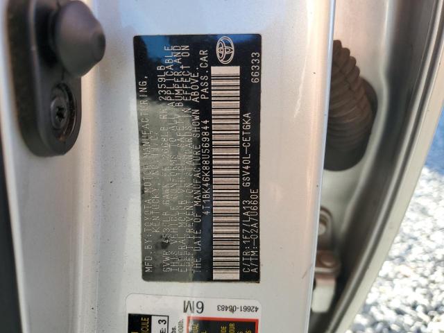 4T1BK46K88U569844 - 2008 TOYOTA CAMRY LE SILVER photo 12