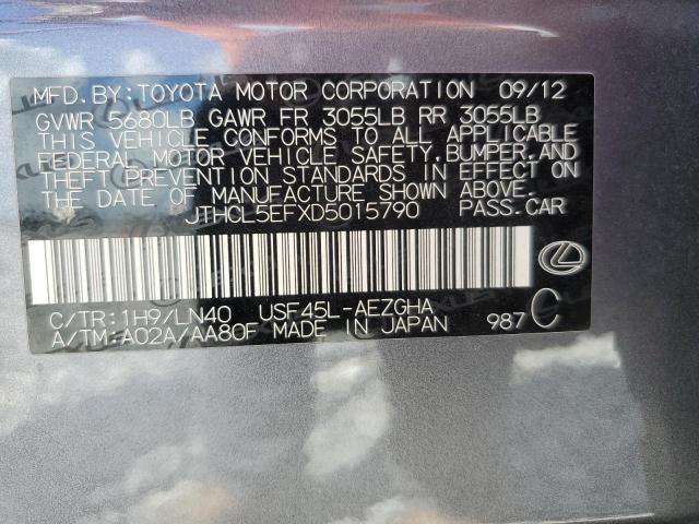 JTHCL5EFXD5015790 - 2013 LEXUS LS 460 გრაფიტი ფოტო 13