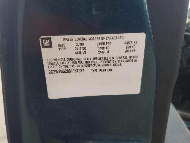 2G2WP552061187027 - 2006 PONTIAC GRAND PRIX 蓝色 照片 12