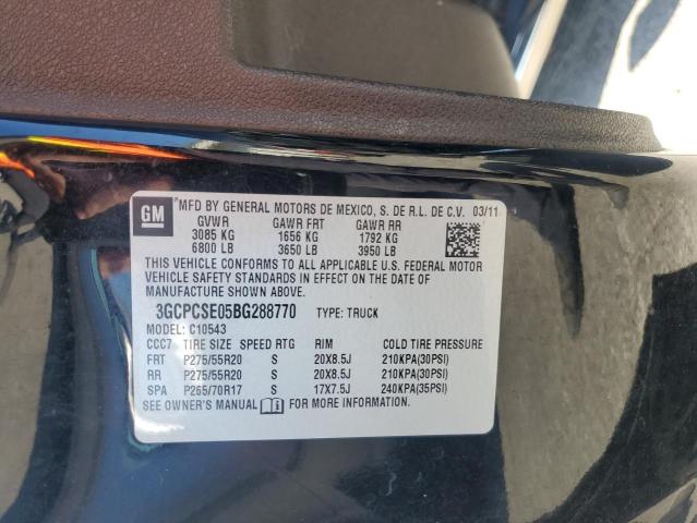 3GCPCSE05BG288770 - 2011 CHEVROLET SILVERADO C1500 LT BLACK photo 12