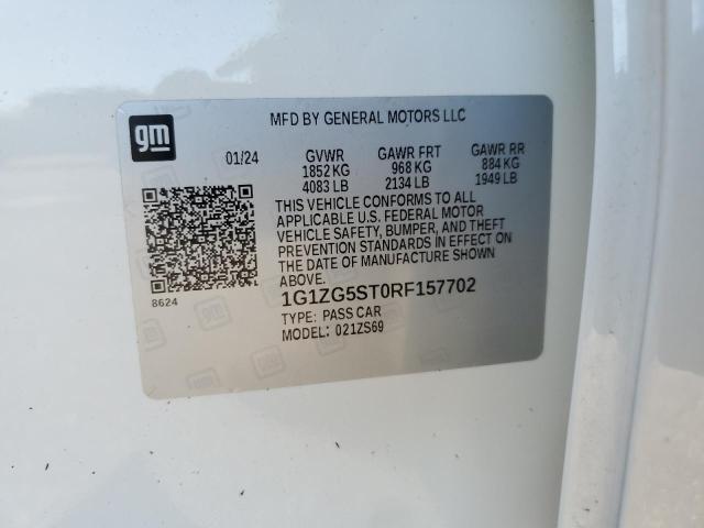 1G1ZG5ST0RF157702 - 2024 CHEVROLET MALIBU RS 白色 照片 12