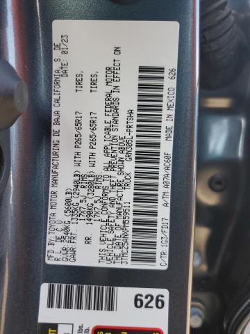 3TMCZ5ANXPM559511 - 2023 TOYOTA TACOMA DOUBLE CAB Szary zdjęcie 12