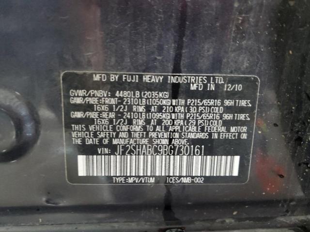 JF2SHABC9BG730161 - 2011 SUBARU FORESTER 2.5X GRAY photo 13