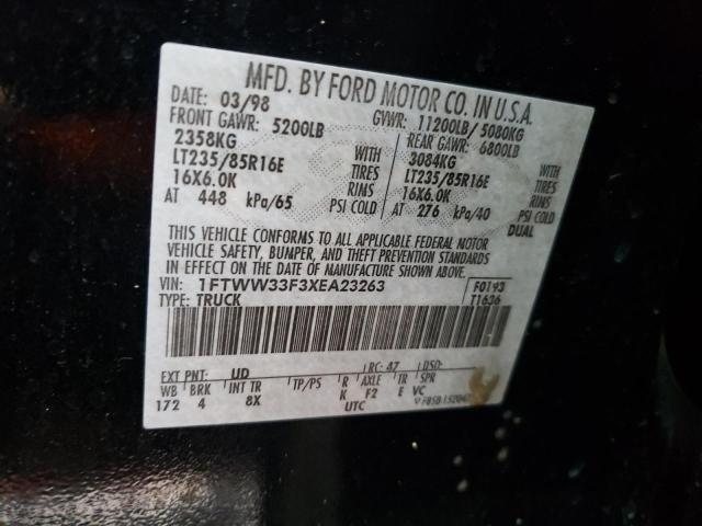 1FTWW33F3XEA23263 - 1999 FORD F350 SUPER DUTY BLACK photo 12