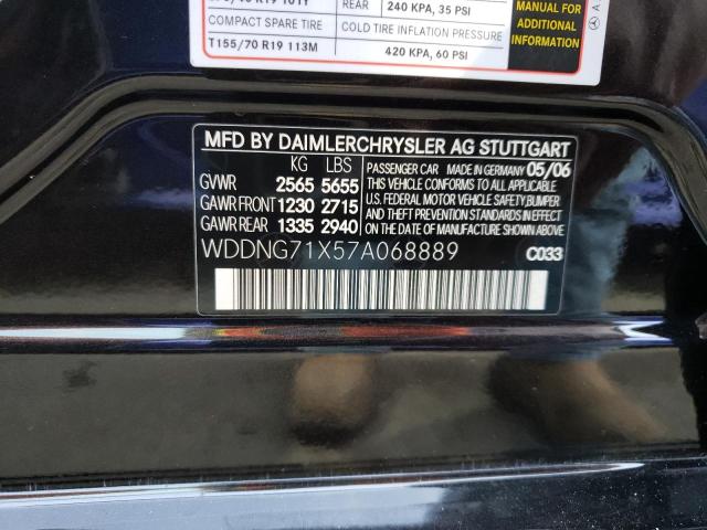 WDDNG71X57A068889 - 2007 MERCEDES-BENZ S 550 BLACK photo 12