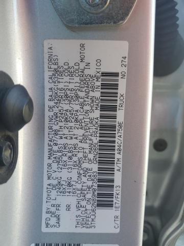 3TMJU62N89M073583 - 2009 TOYOTA TACOMA DOUBLE CAB PRERUNNER SILVER photo 12
