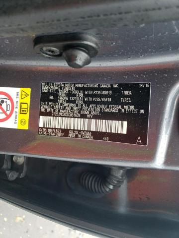 2T2BZMCAXGC051639 - 2016 LEXUS RX 350 BASE GRAY photo 13