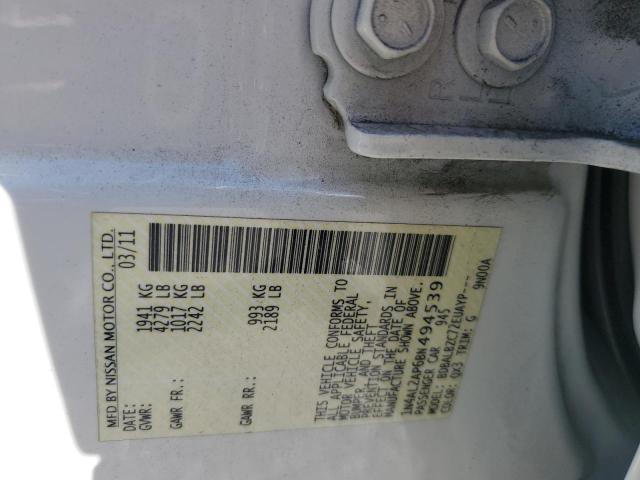 1N4AL2AP6BN494539 - 2011 NISSAN ALTIMA BASE 白色 照片 13