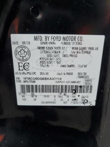 1FMCU9DG6BKA40194 - 2011 FORD ESCAPE XLT BLACK photo 13