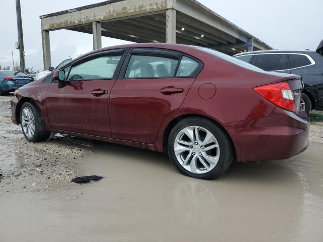 2HGFB2F53CH609300 - 2012 HOND CIVIC LX BURGUNDY photo 2
