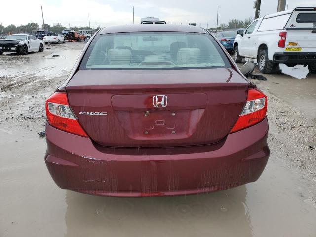2HGFB2F53CH609300 - 2012 HOND CIVIC LX BURGUNDY photo 6