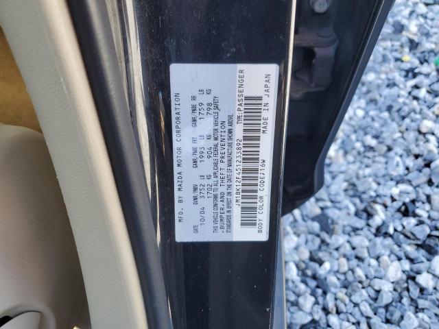 JM1BK12F451233892 - 2005 MAZDA 3 I BLACK photo 12