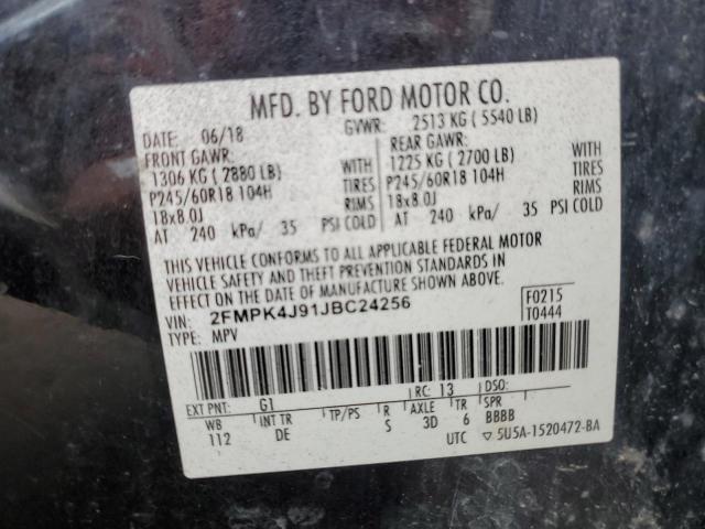 2FMPK4J91JBC24256 - 2018 FORD EDGE SEL 黑色 照片 13