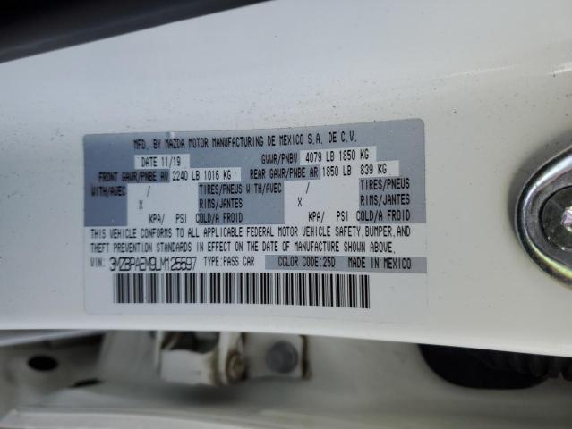 3MZBPAEM9LM125597 - 2020 MAZDA 3 PREMIUM WHITE photo 13