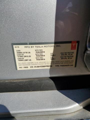 5YJSA1CG5DFP03704 - 2013 TESLA MODEL S SILVER photo 14