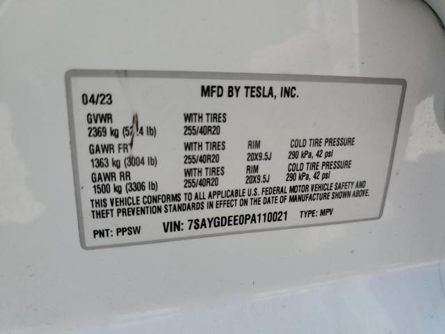 7SAYGDEE0PA110021 - 2023 TESLA MODEL Y WHITE photo 13
