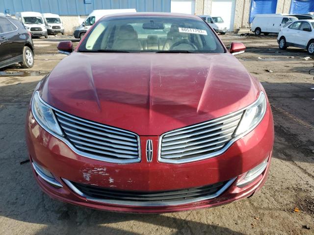 3LN6L2LU7ER822714 - 2014 LINCOLN MKZ HYBRID BURGUNDY photo 5