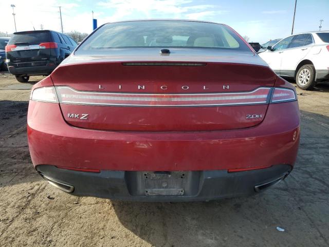 3LN6L2LU7ER822714 - 2014 LINCOLN MKZ HYBRID BURGUNDY photo 6