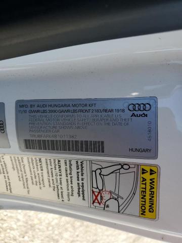 TRUBFAFK4B1011382 - 2011 AUDI TT PREMIUM WHITE photo 13