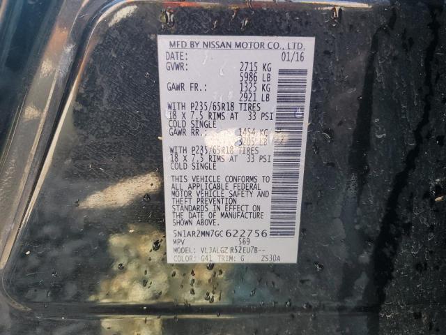 5N1AR2MN7GC622756 - 2016 NISSAN PATHFINDER S Чорний фото 13