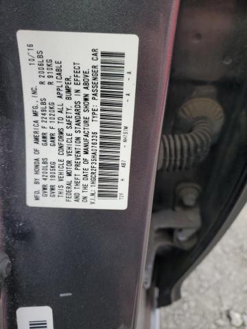 1HGCR2F35HA076336 - 2017 HONDA ACCORD LX GRAY photo 13