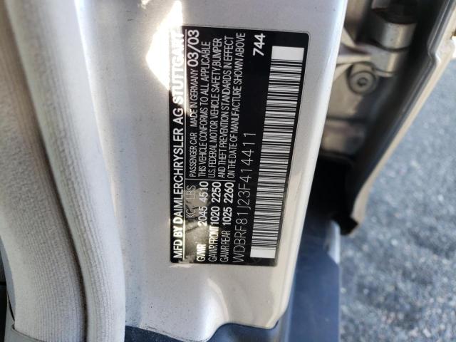 WDBRF81J23F414411 - 2003 MERCEDES-BENZ C 240 4MATIC SILVER photo 12