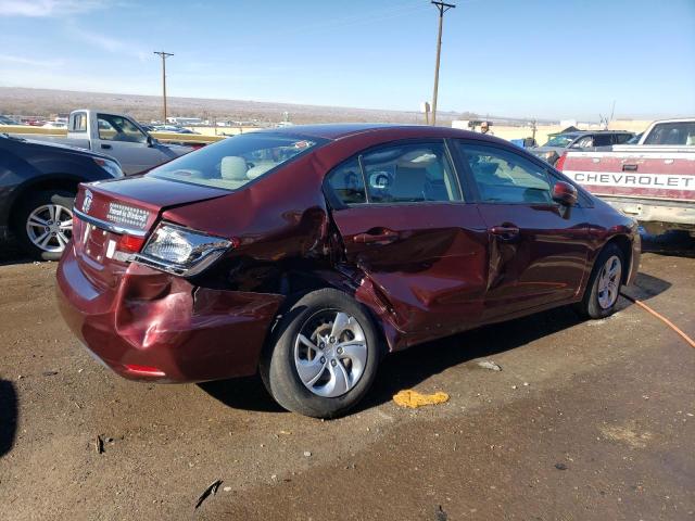 19XFB2F57FE068590 - 2015 HONDA CIVIC LX BURGUNDY photo 3