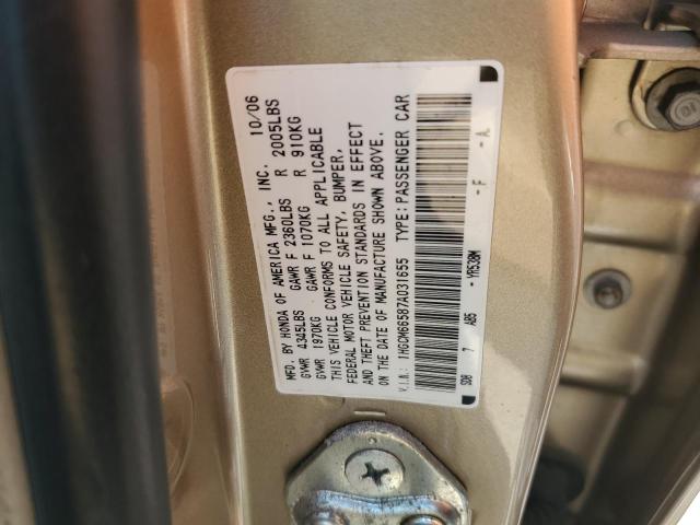 1HGCM66587A031655 - 2007 HONDA ACCORD EX GOLD photo 12