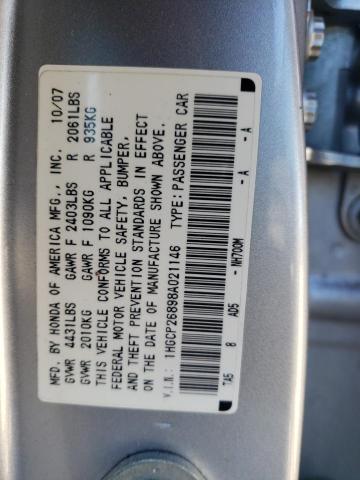 1HGCP26898A021146 - 2008 HONDA ACCORD EXL GRAY photo 13