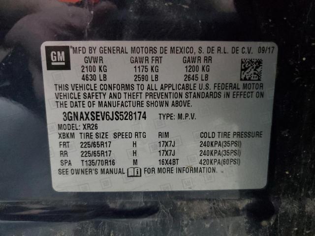 3GNAXSEV6JS528174 - 2018 CHEVROLET EQUINOX LT BLUE photo 13