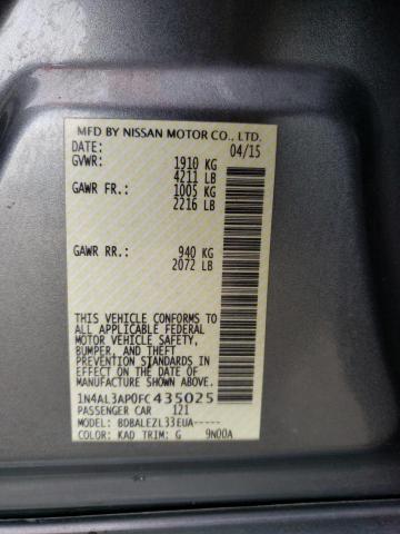 1N4AL3AP0FC435025 - 2015 NISSAN ALTIMA 2.5 GRAY photo 12