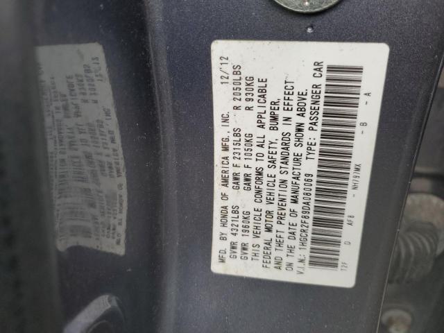 1HGCR2F89DA080069 - 2013 HONDA ACCORD EXL GRAY photo 13