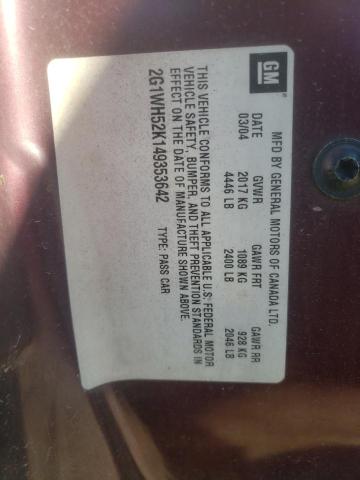 2G1WH52K149353642 - 2004 CHEVROLET IMPALA LS BURGUNDY photo 13