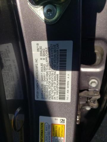 1HGCV2F54JA044948 - 2018 HONDA ACCORD EXL GRAY photo 12