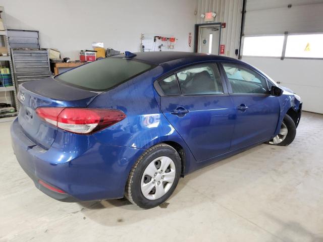 3KPFK4A76JE255302 - 2018 KIA FORTE LX BLUE photo 3