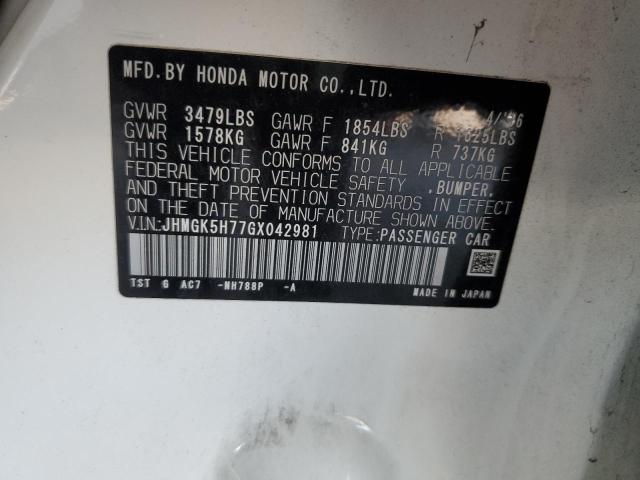 JHMGK5H77GX042981 - 2016 HONDA FIT EX Ağ foto 12