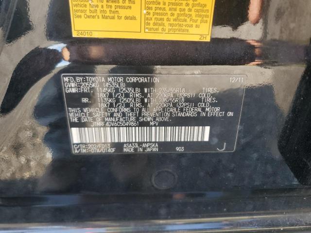 JTMRF4DV6C5049861 - 2012 TOYOTA RAV4 SPORT BLACK photo 13