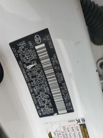 JTNBK46K283036720 - 2008 TOYOTA CAMRY LE 白色 照片 12