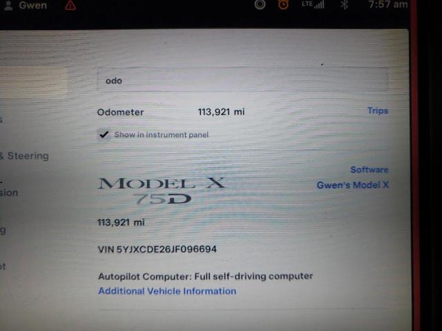 5YJXCDE26JF096694 - 2018 TESLA MODEL X GRAY photo 9