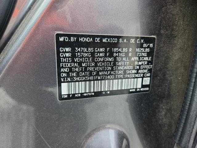 3HGGK5H81FM771400 - 2015 HONDA FIT EX 灰色 照片 12