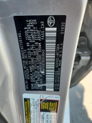 4T1BK1EB7DU059043 - 2013 TOYOTA AVALON BASE GRAY photo 12