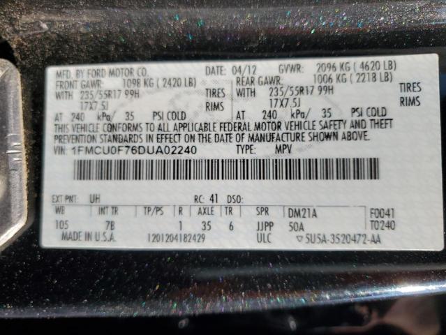 1FMCU0F76DUA02240 - 2013 FORD ESCAPE S 石墨色 照片 13