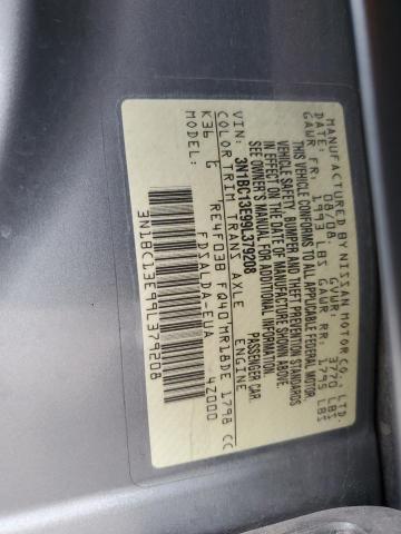 3N1BC13E99L379208 - 2009 NISSAN VERSA S SILVER photo 12