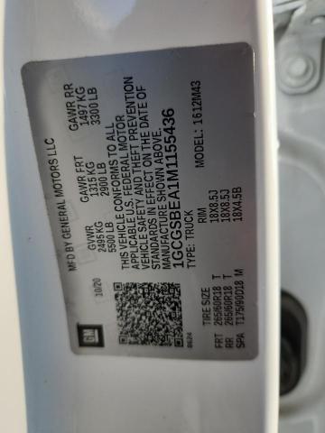 1GCGSBEA1M1155436 - 2021 CHEVROLET COLORADO WHITE photo 13