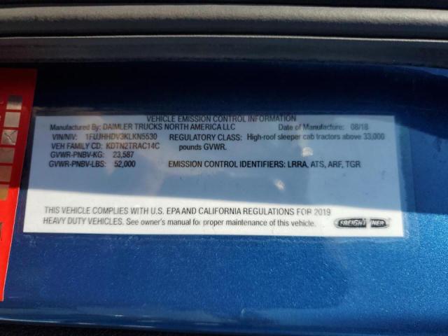 1FUJHHDV3KLKN5530 - 2019 FREIGHTLINER CASCADIA 1 蓝色 照片 10