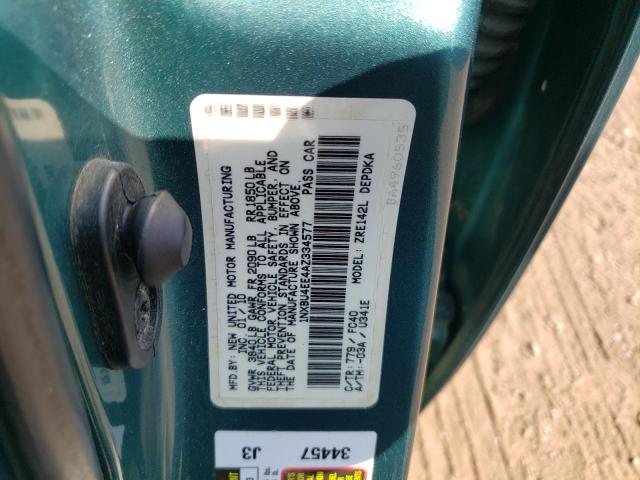 1NXBU4EE4AZ334577 - 2010 TOYOTA COROLLA BASE 青色 照片 12