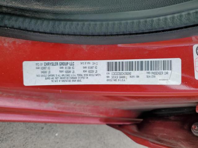 1C3CDZCB2CN156202 - 2012 DODGE AVENGER SXT RED photo 12