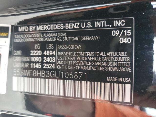 55SWF8HB3GU106871 - 2016 MERCEDES-BENZ C 63 AMG-S BLACK photo 12